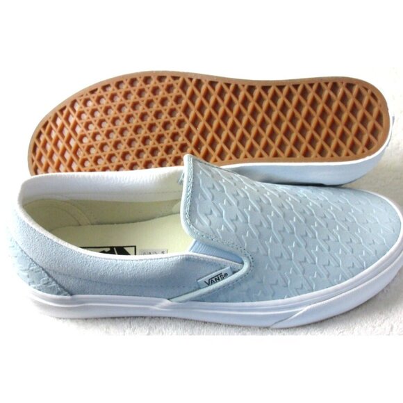 Vans Women's Classic Slip On Houndstooth Embossed Sky Blue Shoes Size 9.5 NIB - Picture 3 of 5